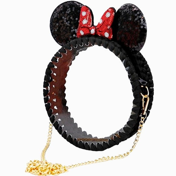 LW Boutique Handbags - Mouse Ears Bow Clear Crossbody with Chain Strap